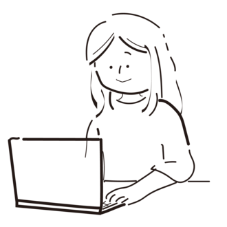 パソコンを操作する女性
